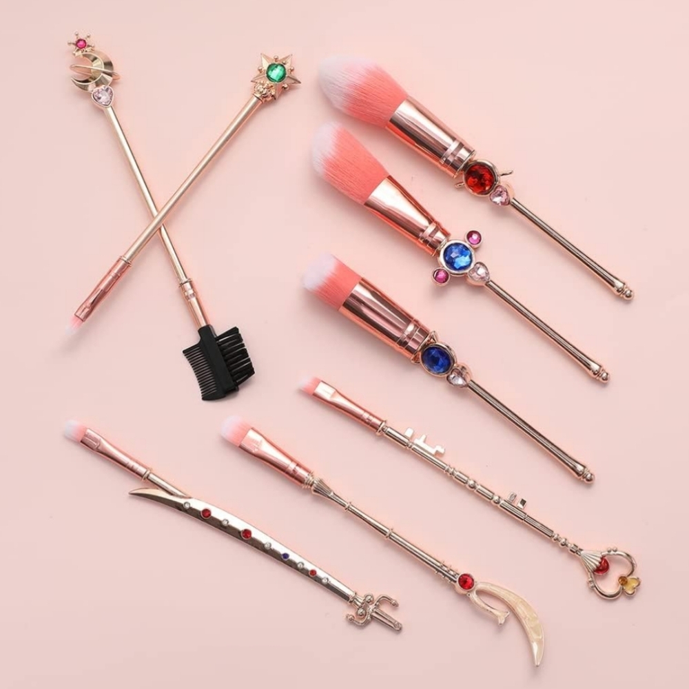 Sailor Moon Makeup Brushes 8pc Set Magic Wand Tool Cute Kawaii Gift